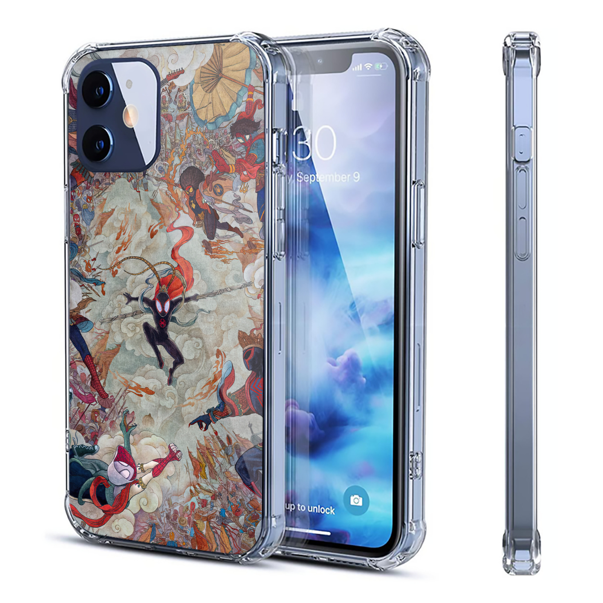 （画像用） Spider Man スパイダーマン 【iPhone 12シリーズ対応】透明スマホケース（クリアソフトケース）